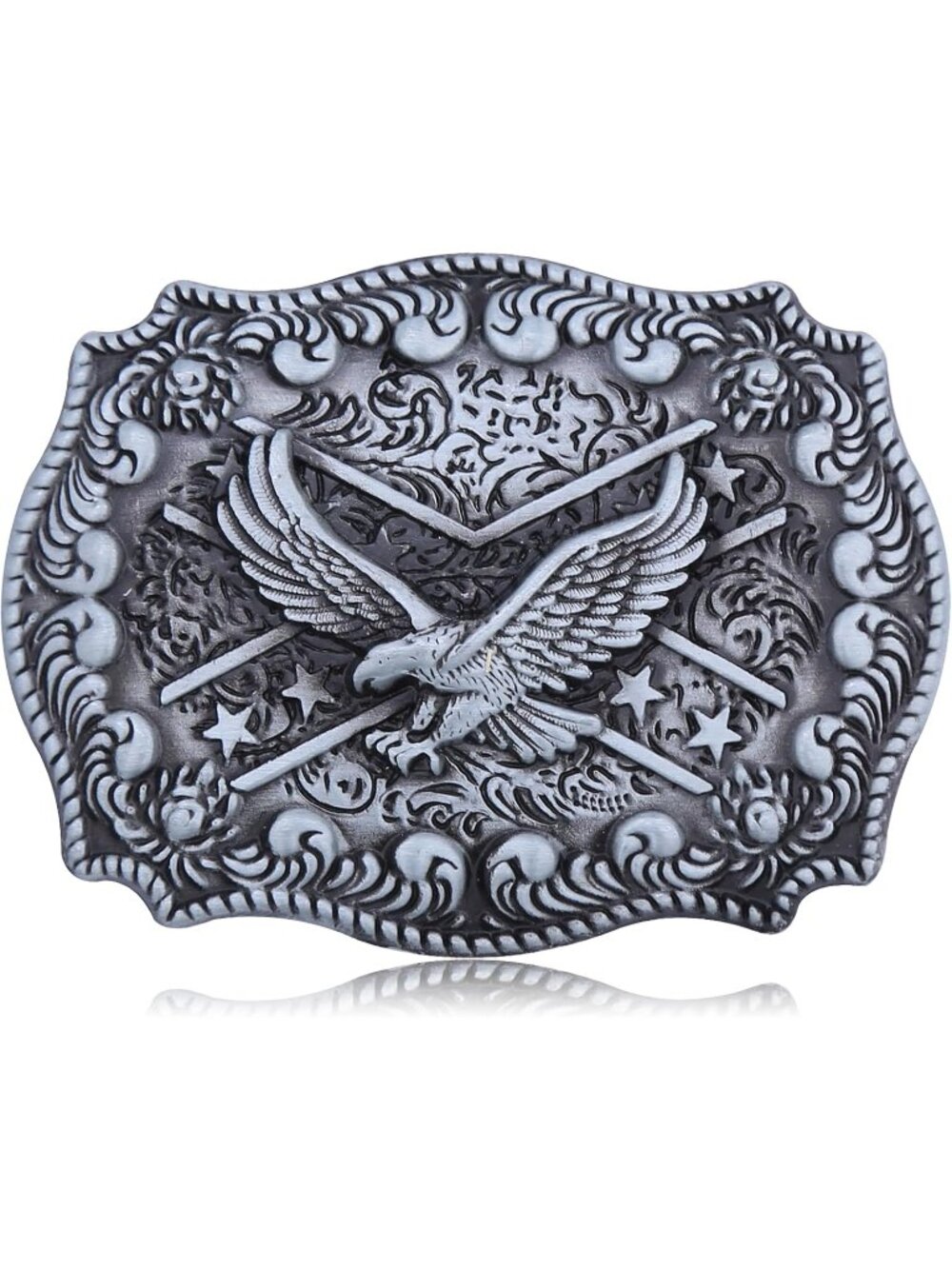 Unisex 4 Eagle Vintage Longhorn Bull Texas Cowboy Belt Buckle
